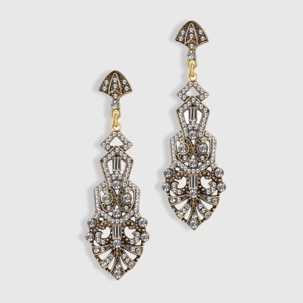 vintage crystal studded earrings