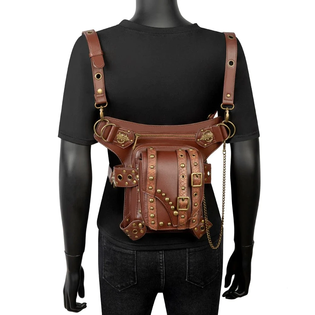 Steampunk Leather Waist Leg Bag – The Burner Shop